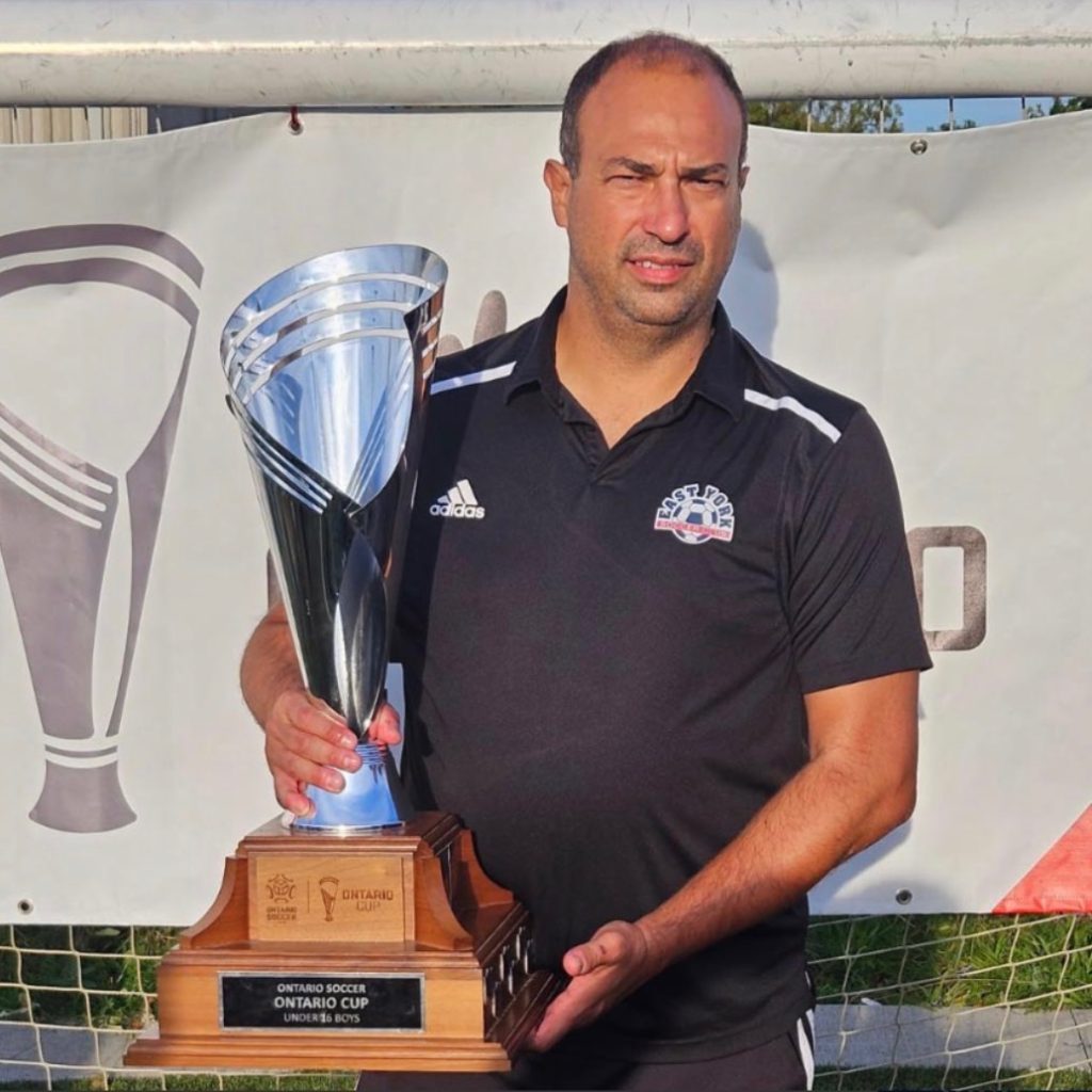 Theo Zagar holding the Ontario Cup